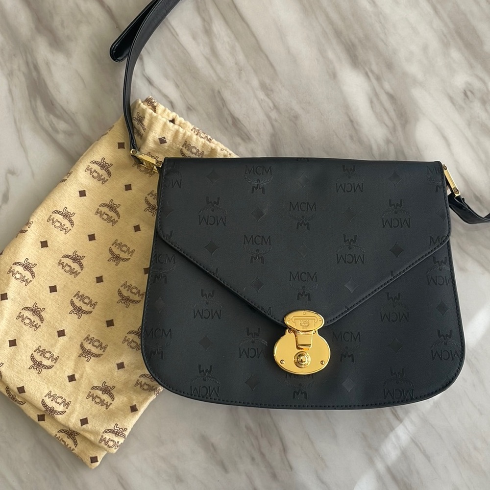 MCM black sling bag